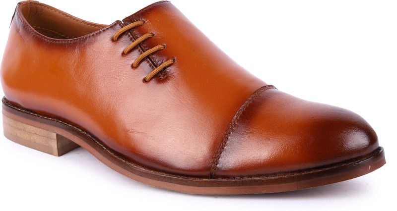Formal Genuine Leather Oxford For Men  (Tan)