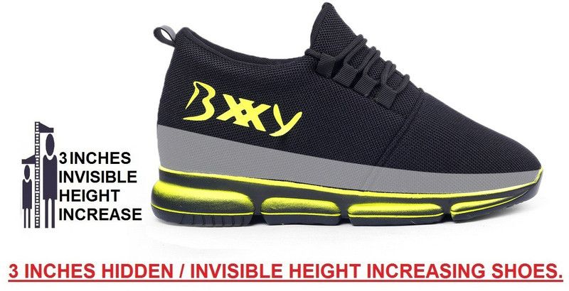Men's New Arrival 3 Inch Hidden Height Increasing/Elevator Mesh Material Running Casual Sports Shoes Running Shoes For Men  (Green)