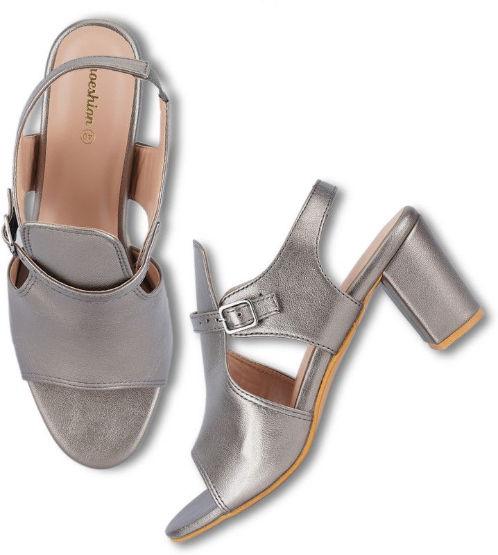 Women Grey Heels Sandal