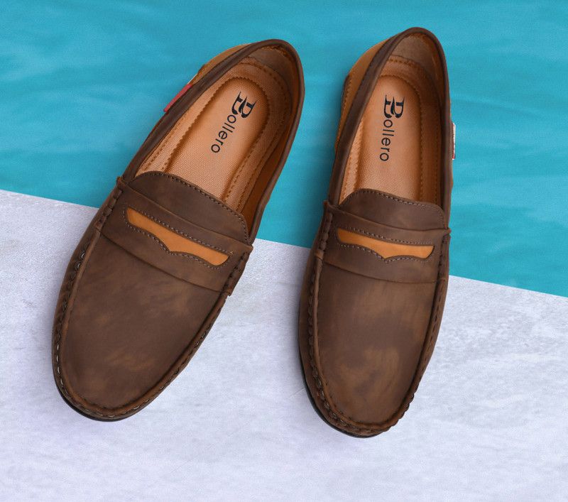 Men's Loafer Shoe Loafers For Men  (Brown)