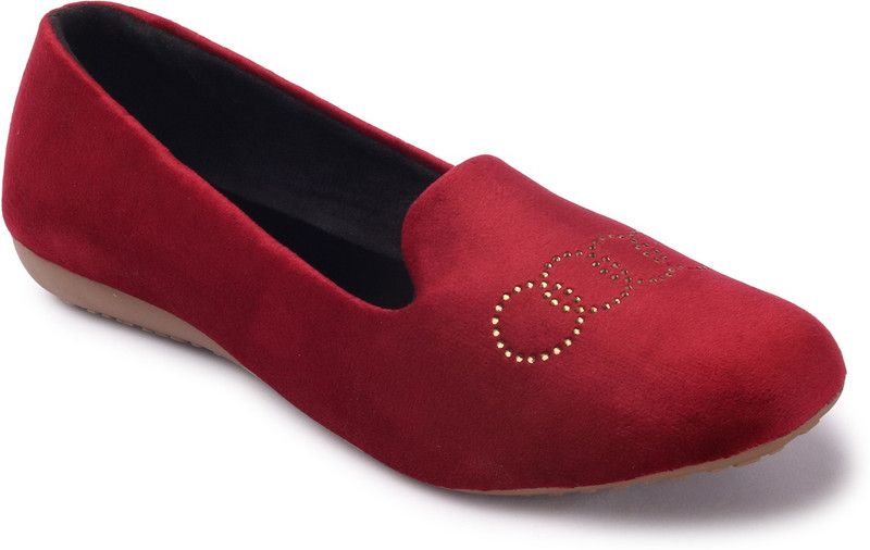 Comfort and Partywear Bellies Mocassin For Women  (Red)