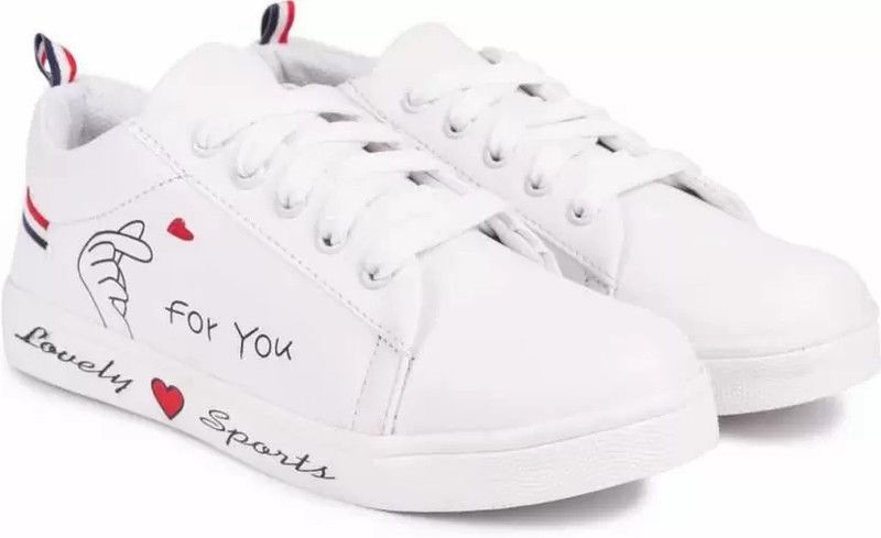 Stylish Casual Shoes For Girls & Women's Sneakers For Women  (White)