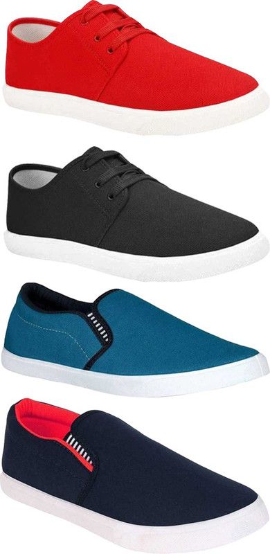 Combo Pack Of 4 Casual Slip On Sneakers With Sneakers For Men  (Multicolor)