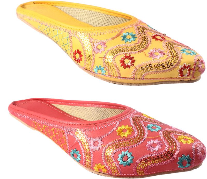 Ethnic Mule For Women  (Multicolor)