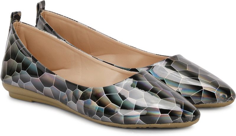 Designer Shining Bellies For Women  (Black)