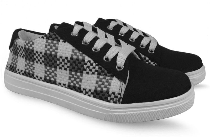 Canvas Shoes For Women  (Black, White)