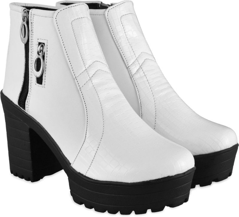 Women's & Girl's Boots Boots For Women  (White)