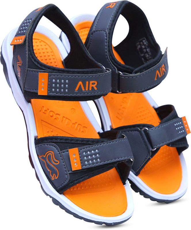 Men Grey, Orange Sandal