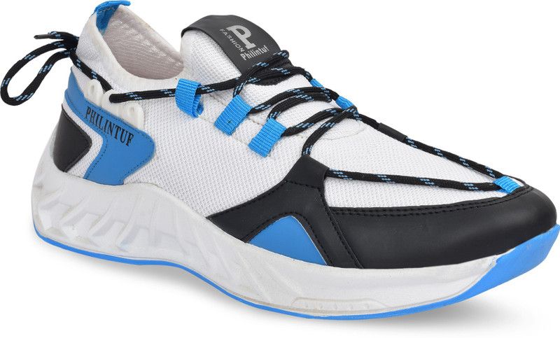 All Type Gym Running Fitness Climbing Mountain Adventure Cricket Baseball Basketball Shoes Sneakers For Men  (White, Blue)