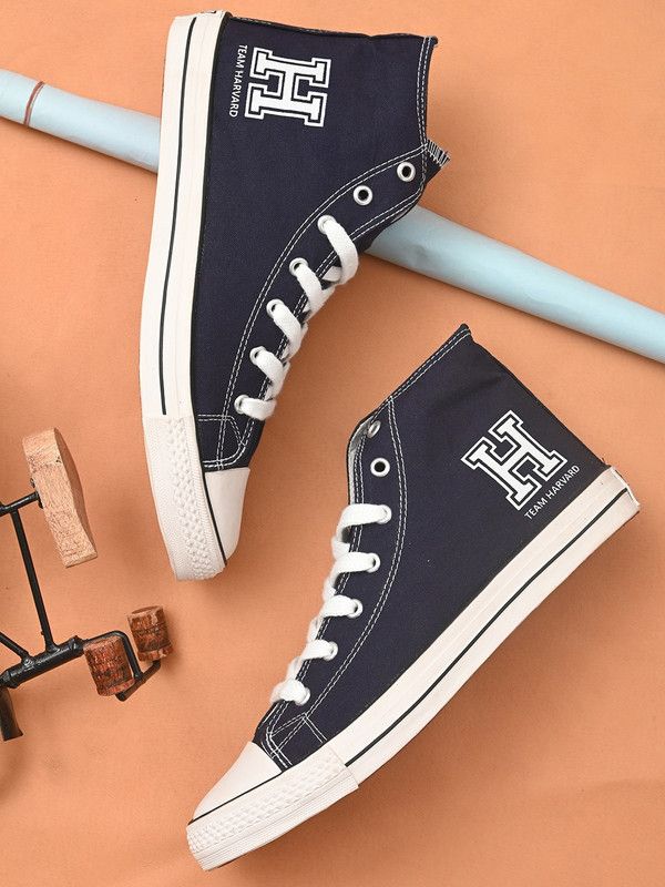 high top casual canvas lightweight comfort trending sneakers Sneakers For Men  (Blue)