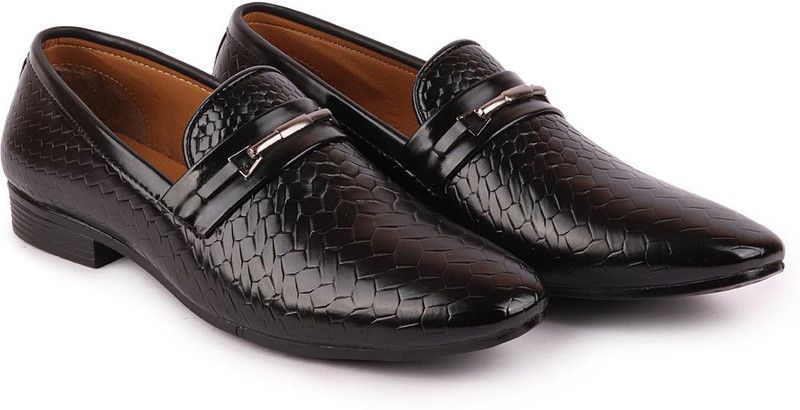 Designer Moccasins Party Wear For Men  (Black)