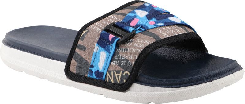 Men Slippers Stylish Branded Slides  (Blue 10)