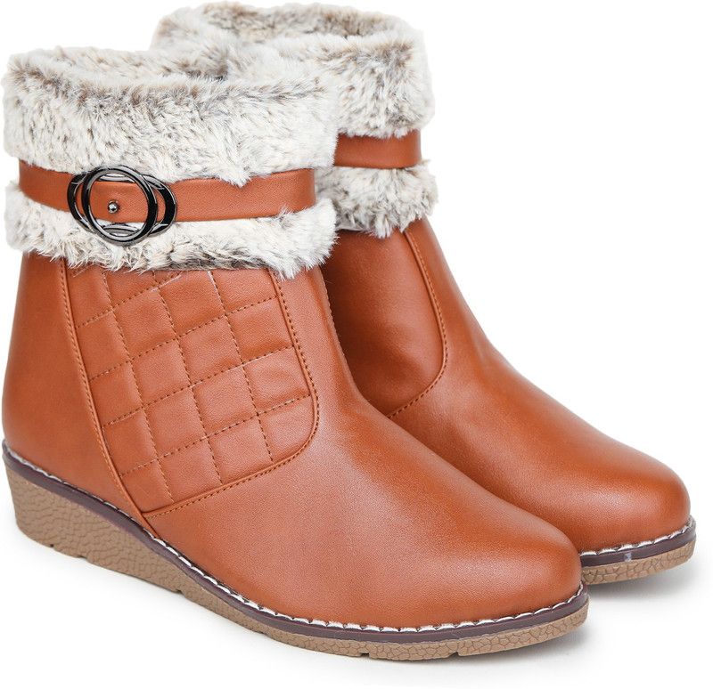 Synthetic Leather Casual Partywear New Design Stylish Boots For Women And Girls Boots For Women  (Tan)