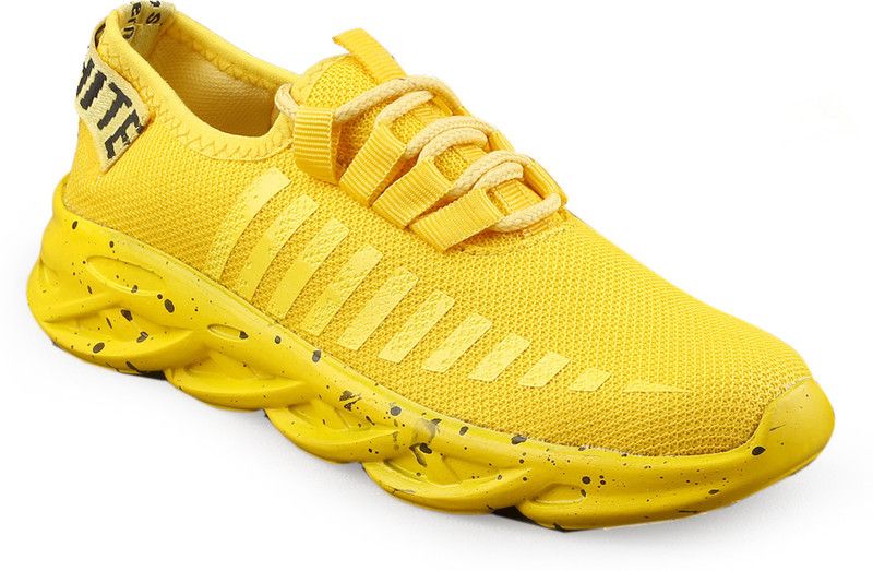 Lace Running Shoes For Boys & Girls  (Yellow)