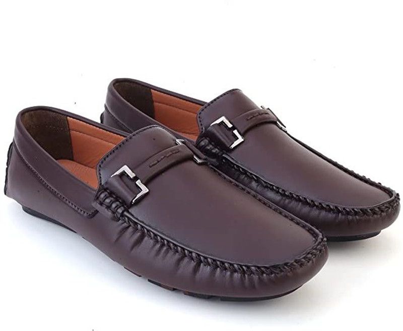 Casual loafer slip on shoes for men Loafers For Men  (Brown)