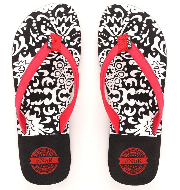 Women's Black Color Flip-Flops and House Slippers Slippers  (Multicolor 7)