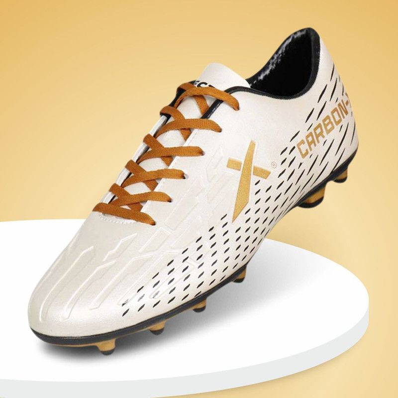 Carbon-X Football Shoes For Men  (White, Gold)