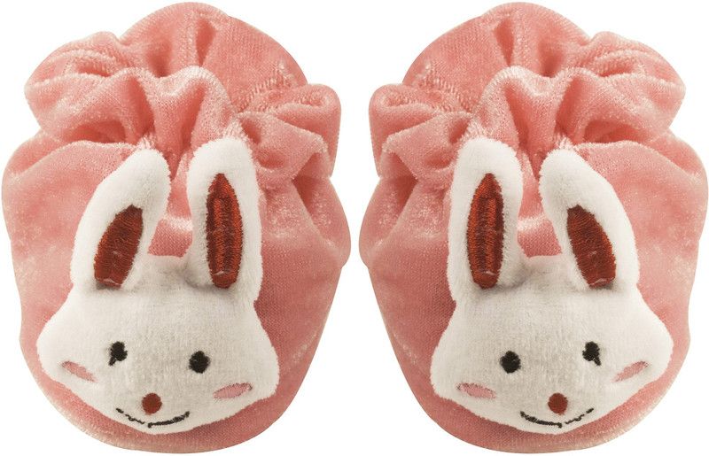 OLE BABY Ole Baby 3D Plush Soft Velvet Fabric light weight Newborn Infant Prewalker Crib Shoes Baby girl Baby Boy Shoes Bootie 0-4 Months. Booties  (Toe to Heel Length - 10 cm, Light Pink)