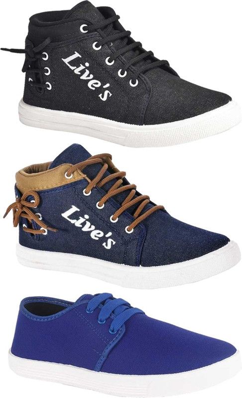 Men Combo Pack Of 3 Sneakers For Men  (Multicolor)