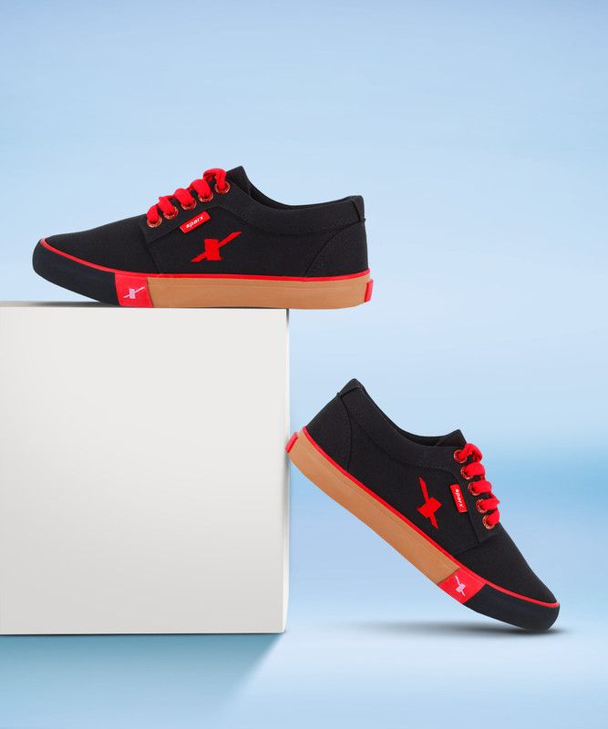 SM-175 Canvas Shoes For Men  (Black)