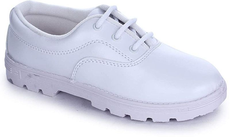 Lace Casual Shoes For Boys  (White)