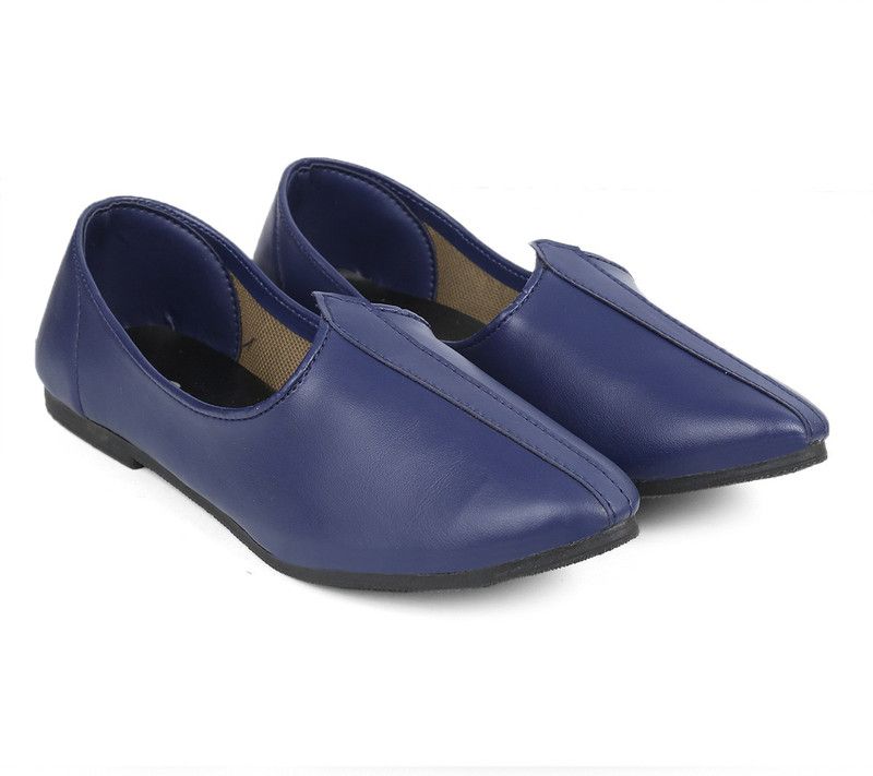 Faux Leather Nagra's, Mojari's and Jutis For Men  (Navy)