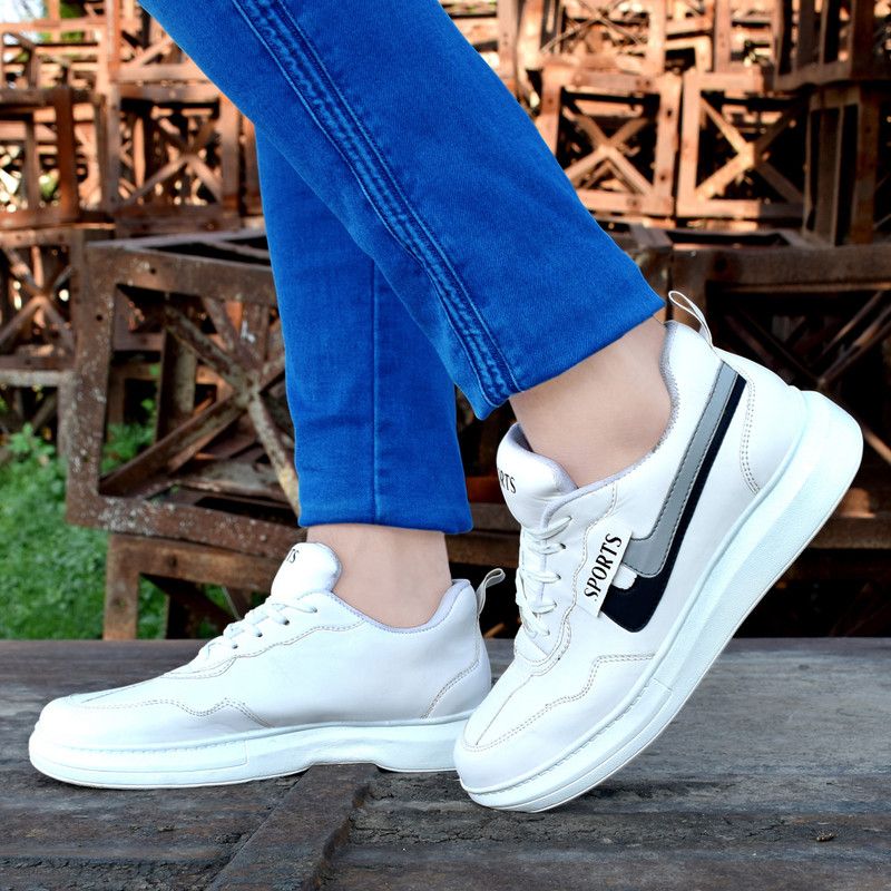 Sylish Sneakers For Men  (White)