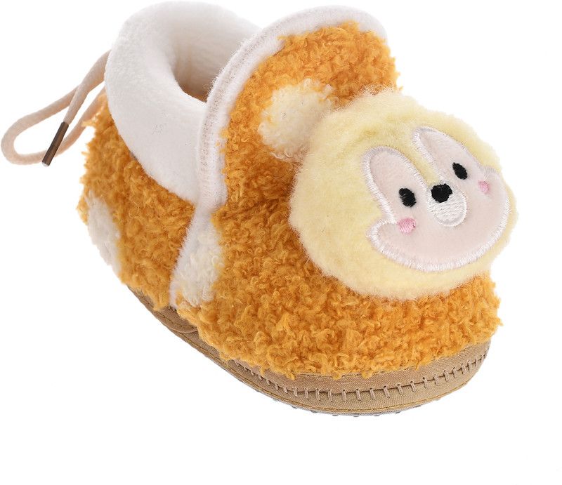 Shop Frenzy kids infant woolen winter soft booties socks boots first walkers baby boy girl Booties  (Toe to Heel Length - 10 cm, Yellow)