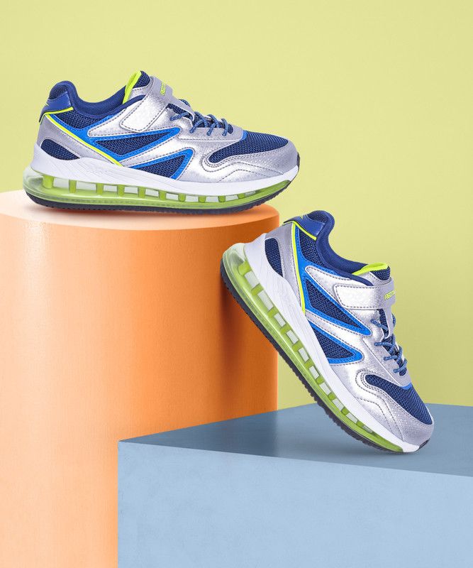 Velcro Walking Shoes For Boys & Girls  (Silver)