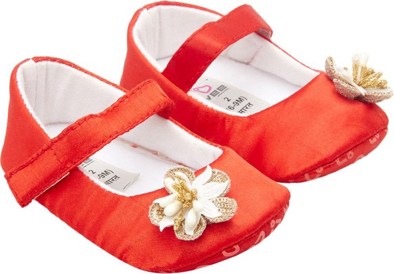 Velcro Ballerinas For Girls  (Black)