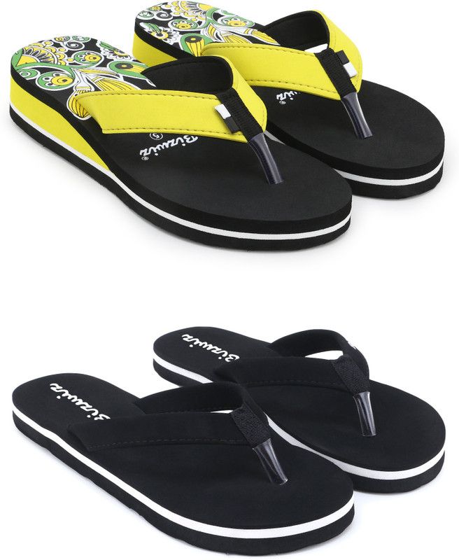 Flip Flops  (Yellow, Black 7)