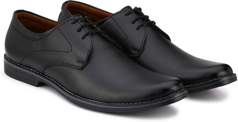 Ducas Lace Up Shoes For Men  (Black)