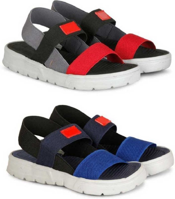 Men Red, Blue Sandals