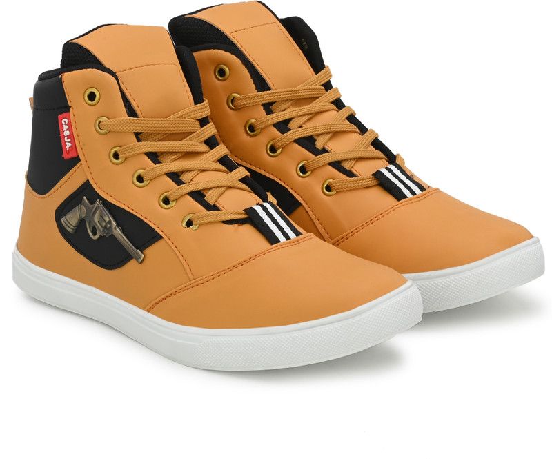 Stylish High Tops For Men  (Tan, Black, Brown)
