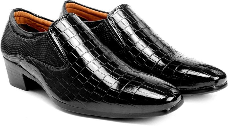 Men's Faux Leather Casual Party Wear Black Mocassins Shoes Party Wear For Men  (Black)