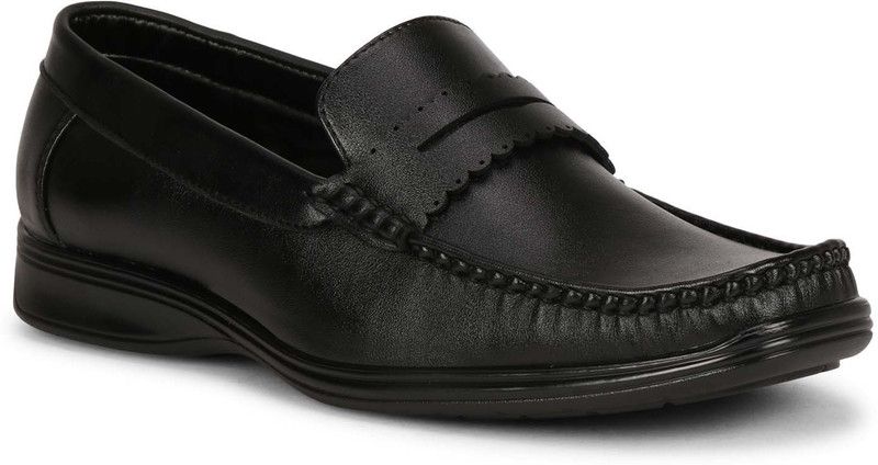 JOREN Men's Extra Comfort Plus/Big size Black Formal/loafers Leather Shoes Slip On For Men  (Black)