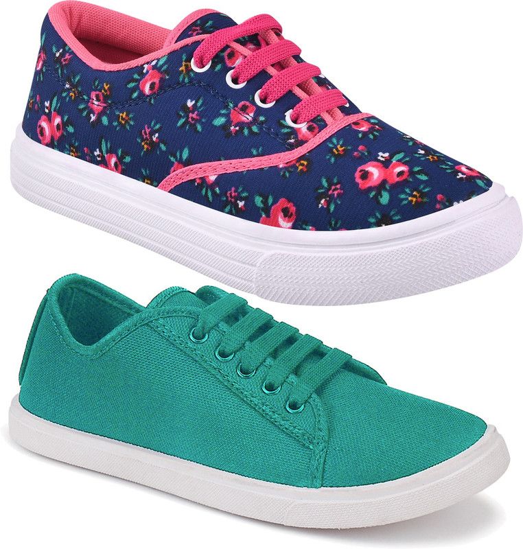 Latest Collection Sneakers For Women  (Navy, Green)