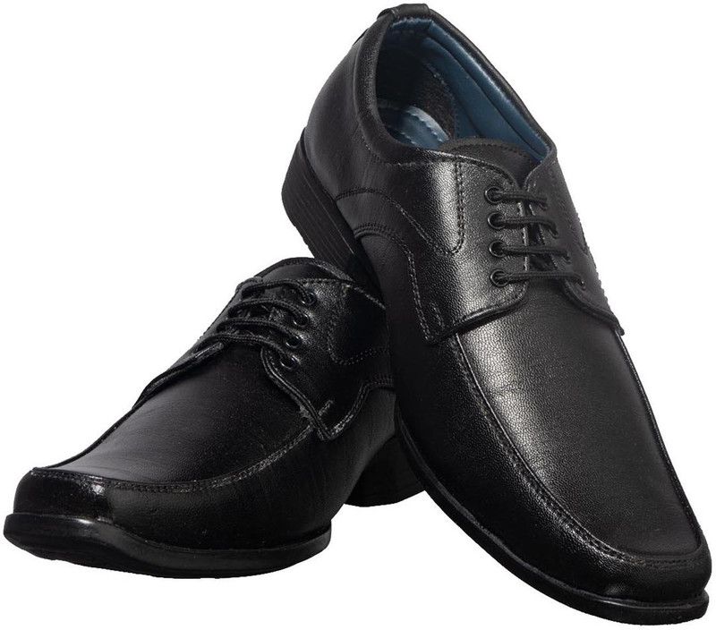 Solid Derby For Men  (Black)