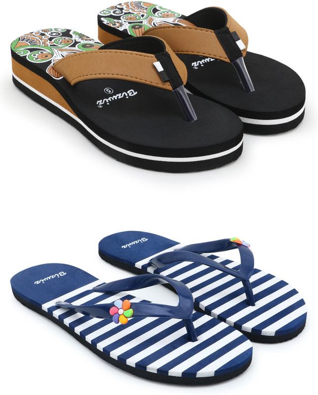 Flip Flops  (Brown, Blue 8)