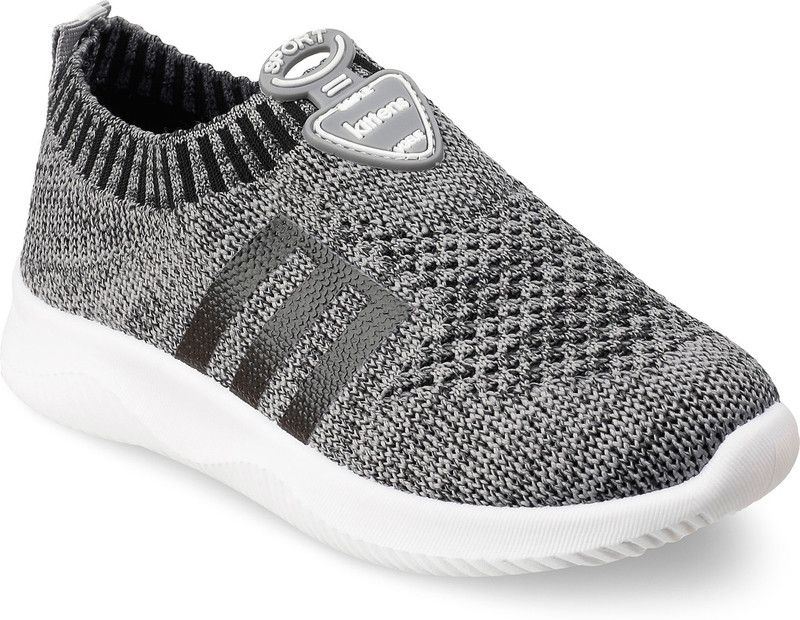 Slip on Sneakers For Boys  (Grey)