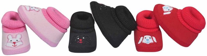 HELIYA Booties  (Toe to Heel Length - 4 cm, Pink, Black, Red)