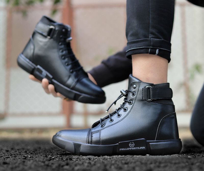 BLACK BOOT Casuals For Men  (Black)