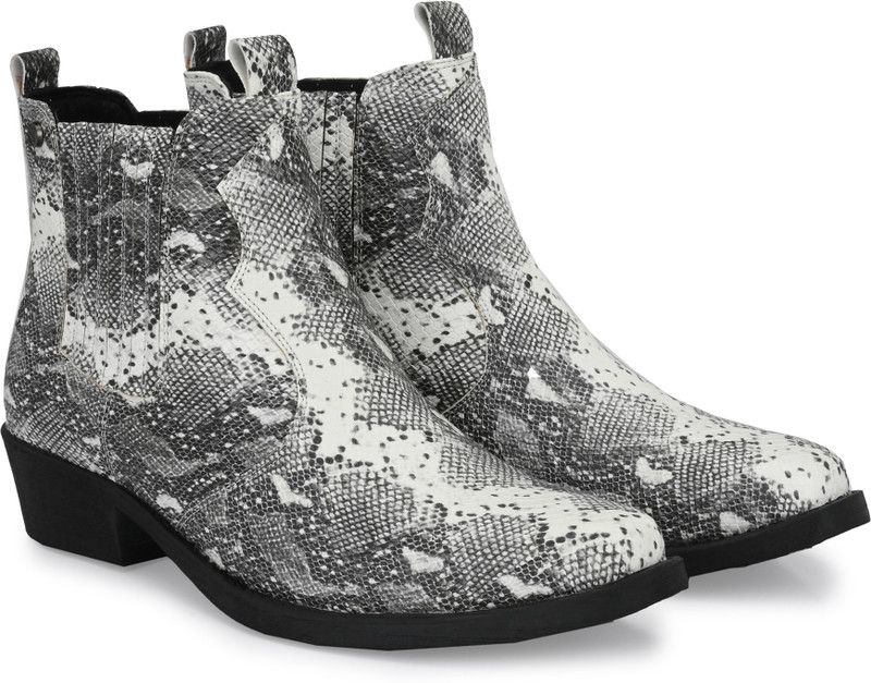 Boots For Men  (Off White, Black)