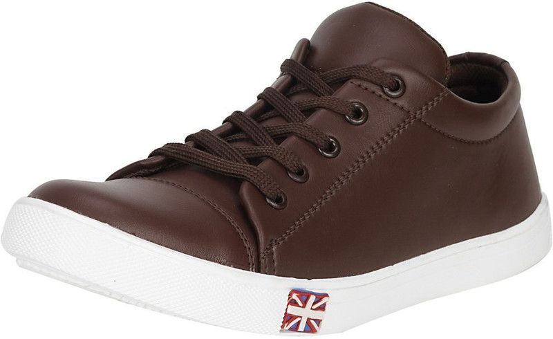 College party wear synthetic trendy shoes Sneakers For Men  (Brown)