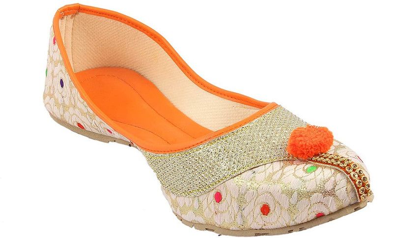 Jutis For Women  (Orange, Beige)