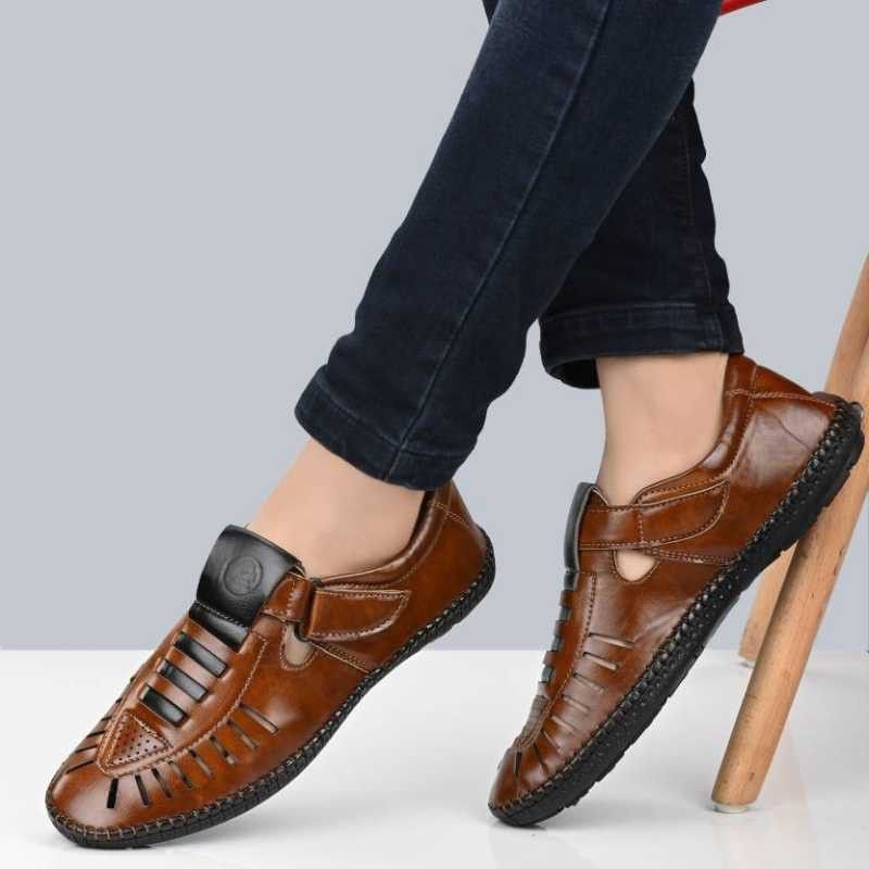 Men's Tan Casual Sandals(Tan) Roman Sandals For Men Casuals For Men  (Tan)