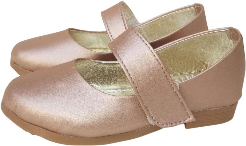 Velcro Ballerinas For Girls  (Tan)