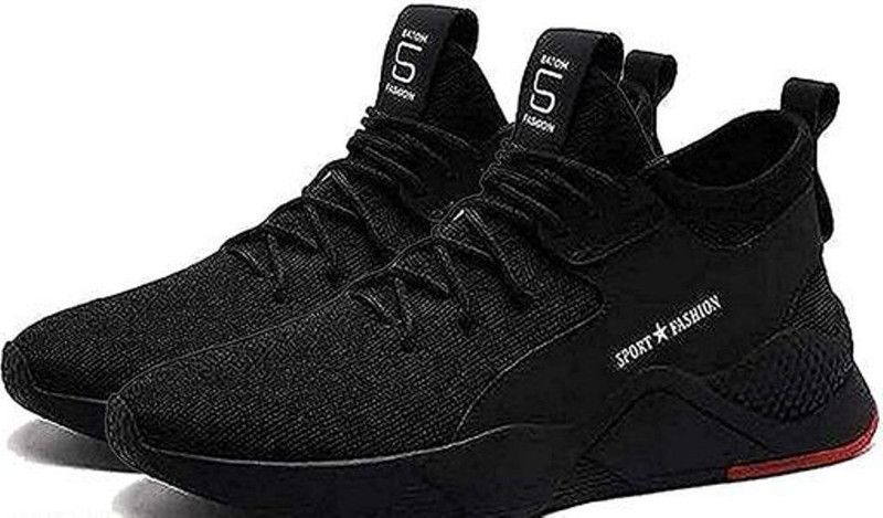 FOXI FASHION sports running shoes for men and boys Running Shoes For Men  (Black)