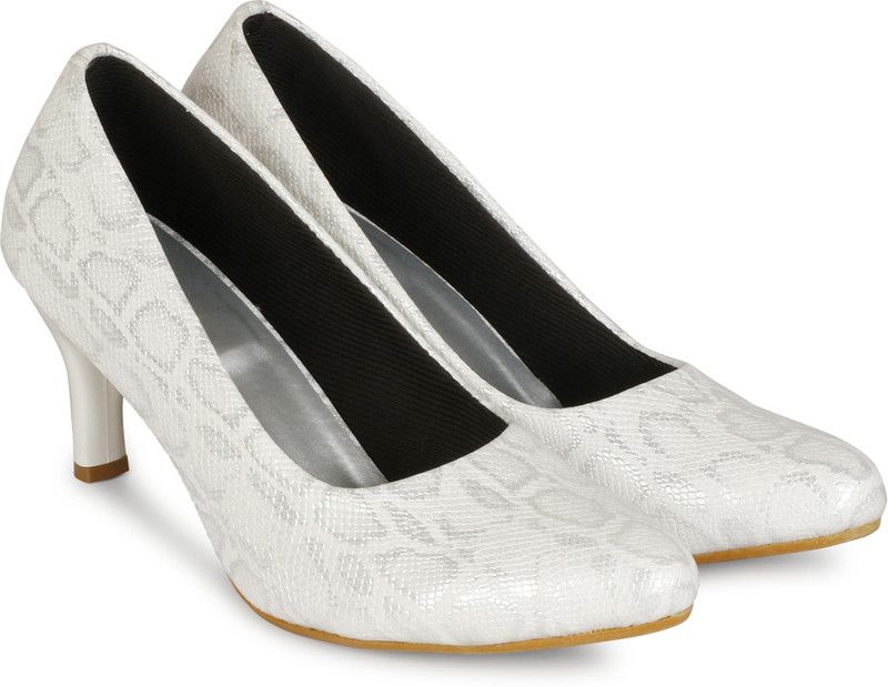 Latest Heel Ballies for women Party Wear For Women  (White)
