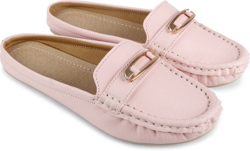 casual Mules Flat sandal Bellies shoe Loafers For Women  (Pink)